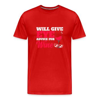 Devient consultation oculaire pour opticien optométriste en vin - T-shirt bio Premium Homme - rouge - Devant - Damien (186cm)