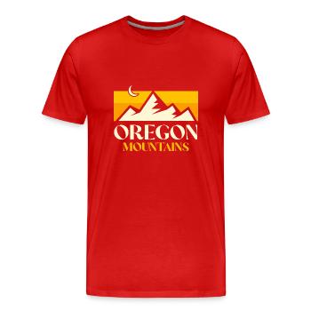 Oregon Mountain ÉTATS-UNIS État d’Amérique Voyage Oregonian - T-shirt bio Premium Homme - rouge - Devant - Damien (186cm)