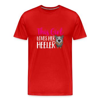 Australian Cattle Dog Red Blue Heeler - Männer Premium Bio T-Shirt - Rot - Vorne - Damien (186cm)