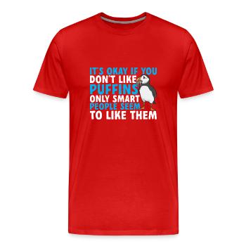 puffin puffin auke birds Lunde - Men's Premium Organic T-Shirt - red - Front - Damien (186cm)