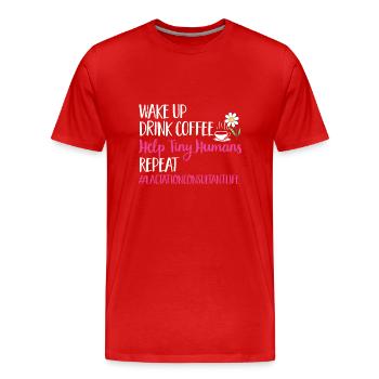 Consultante en lactation IBCLC - T-shirt bio Premium Homme - rouge - Devant - Damien (186cm)