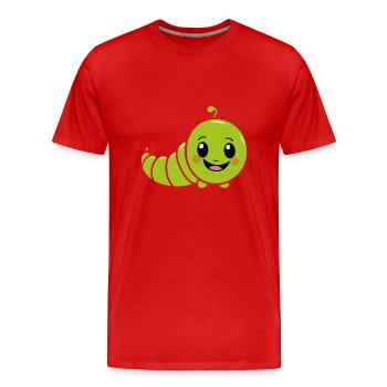 Raupen Insektenliebe Kleine Raupe - Männer Premium Bio T-Shirt - Rot - Vorne - Damien (186cm)