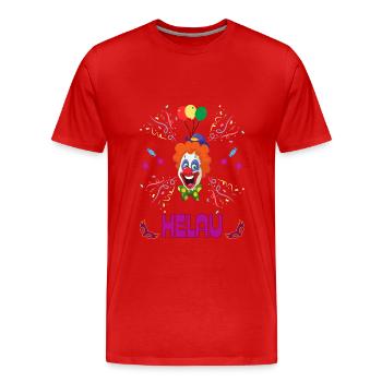 Carnaval | Clown | Helau Drôle | Carnaval - T-shirt bio Premium Homme - rouge - Devant - Damien (186cm)