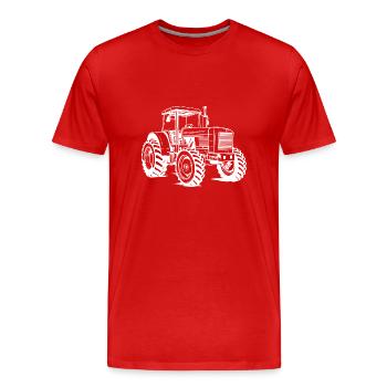 Tractor Symbol - Men's Premium Organic T-Shirt - red - Front - Damien (186cm)