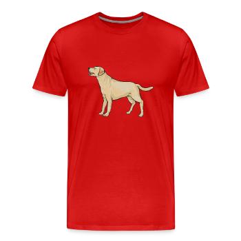 Yellow Labrador Retriever - Men's Premium Organic T-Shirt - red - Front - Damien (186cm)