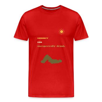 Summer | Sun | Beverage accident | Funny | Alcohol - Men's Premium Organic T-Shirt - red - Front - Damien (186cm)