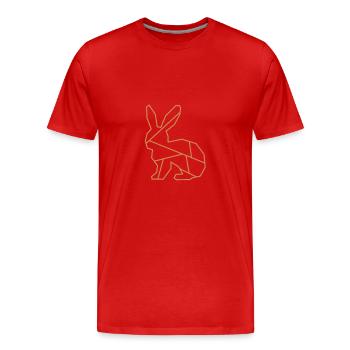 Lapin | Animaux | Logo de l’entreprise | Bouquin - T-shirt bio Premium Homme - rouge - Devant - Damien (186cm)