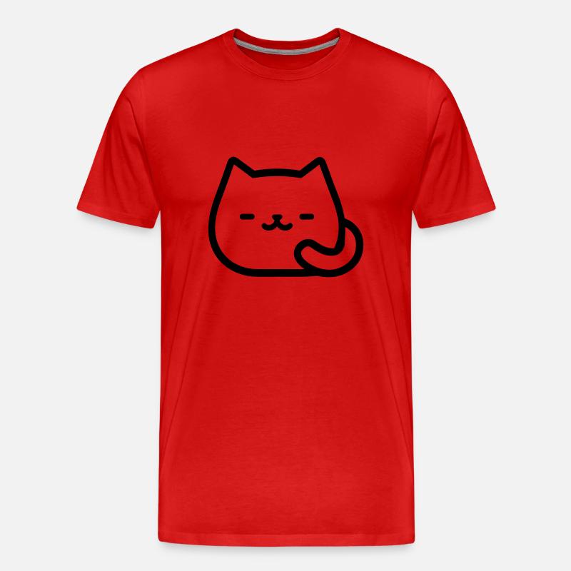 Katze - Männer Premium Bio T-Shirt - Rot