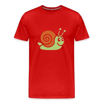 Snail - Men's Premium Organic T-Shirt - red - Front - Damien (186cm)