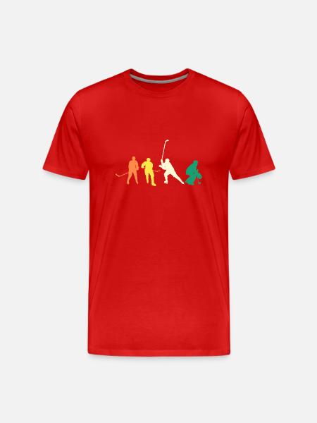 Eishockeyspieler Evolution Eishockey - Männer Premium Bio T-Shirt - Rot