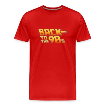 Retour aux années 90 soirée rétro retour aux 90 s - T-shirt bio Premium Homme - rouge - Devant - Damien (186cm)