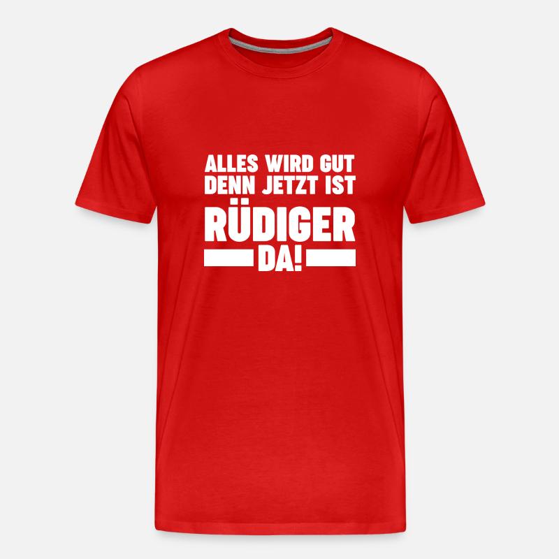 Rüdiger - Männer Premium Bio T-Shirt - Rot