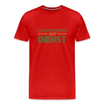 Zahlenflüsterer Auf Dienst - Männer Premium Bio T-Shirt - Rot - Vorne - Damien (186cm)