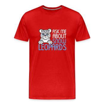 Snow leopard - Men's Premium Organic T-Shirt - red - Front - Damien (186cm)