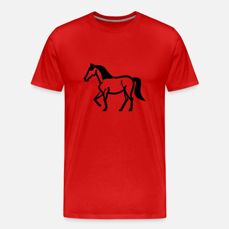 Pferd - Männer Premium Bio T-Shirt - Rot