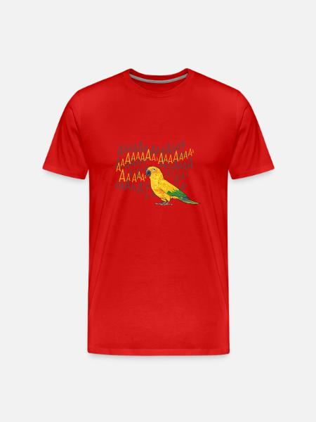 Perruche Perroquet Perruche Oiseau - T-shirt bio Premium Homme - rouge