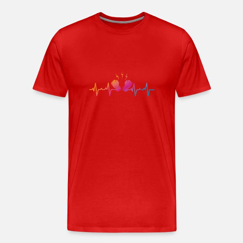 Boxing Herzschlag - Männer Premium Bio T-Shirt - Rot