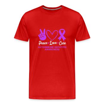 Maladie auto-immune - T-shirt bio Premium Homme - rouge - Devant - Damien (186cm)