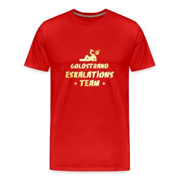 Escalade des Sables d’Or - T-shirt bio Premium Homme - rouge - Devant - Damien (186cm)