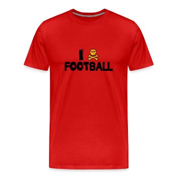football américain tackle linebacker quarterback - T-shirt bio Premium Homme - rouge - Devant - Damien (186cm)