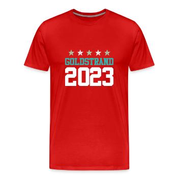 Sables d’or 2023 (Garantie du prix le plus bas) - T-shirt bio Premium Homme - rouge - Devant - Damien (186cm)