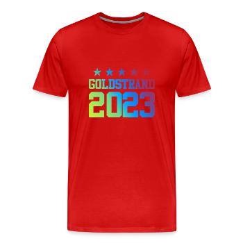 Sables d’or 2023 (Garantie du prix le plus bas) - T-shirt bio Premium Homme - rouge - Devant - Damien (186cm)