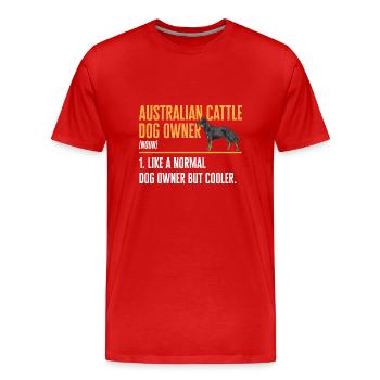 Australian Cattle Dog Red Blue Heeler - Männer Premium Bio T-Shirt - Rot - Vorne - Damien (186cm)
