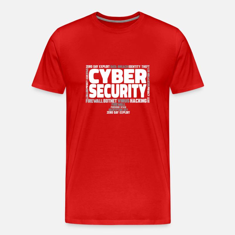 Cybersecurity Hackers IT Security - Men's Premium Organic T-Shirt - red