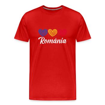 Roumains Roumanie - T-shirt bio Premium Homme - rouge - Devant - Damien (186cm)