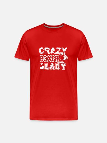 Boxer Dog Crazy Boxer Lady - Men's Premium Organic T-Shirt - red