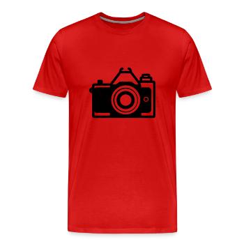 Appareil photo - T-shirt bio Premium Homme - rouge - Devant - Damien (186cm)