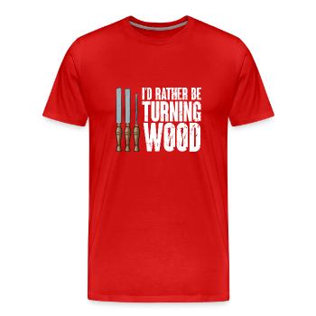 Woodturning Woodturning Wood Lathe Lathe - Men's Premium Organic T-Shirt - red - Front - Damien (186cm)