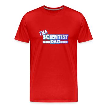 Je suis un scientifique et un père - T-shirt bio Premium Homme - rouge - Devant - Damien (186cm)