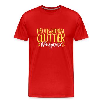Aide domestique, femme de ménage, femme de ménage - T-shirt bio Premium Homme - rouge - Devant - Damien (186cm)