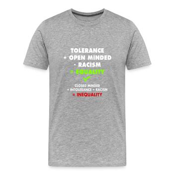 Dites NON aux inégalités ! - T-shirt bio Premium Homme - gris chiné - Devant - Damien (186cm)
