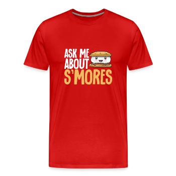 S'more Campfire Marshmallow Camping - T-shirt bio Premium Homme - rouge - Devant - Damien (186cm)