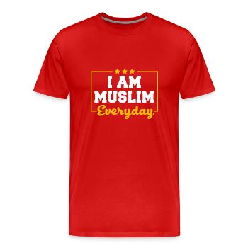Muslim Islam Moslem Muslima Eid Mubarak - Men's Premium Organic T-Shirt - red - Front - Damien (186cm)