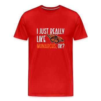 Monarque papillon monarque américain papillon monarque - T-shirt bio Premium Homme - rouge - Devant - Damien (186cm)