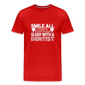 Dentist Sleep With A Dentist - Men's Premium Organic T-Shirt - red - Front - Damien (186cm)