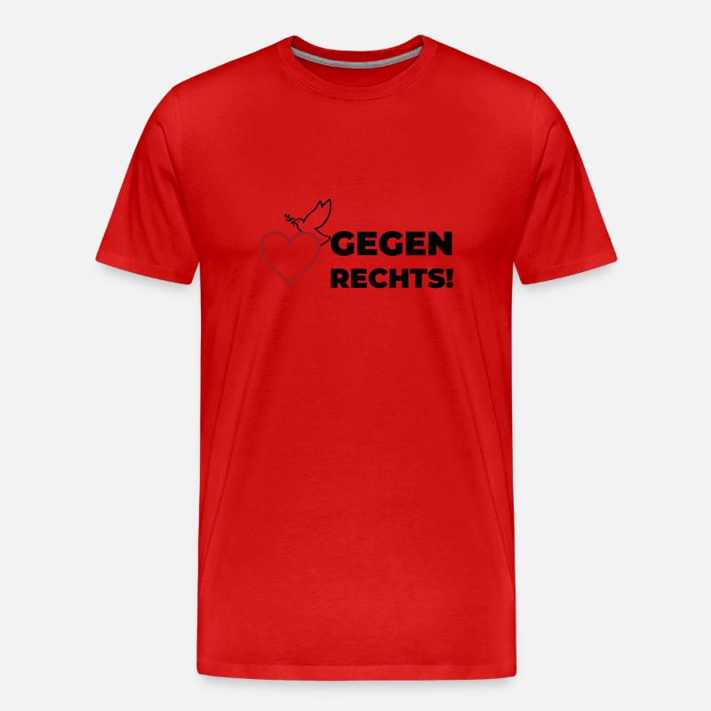 Gegen rechts - Männer Premium Bio T-Shirt - Rot