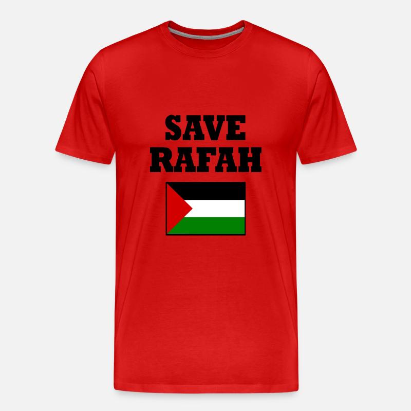 Save rafah - Männer Premium Bio T-Shirt - Rot