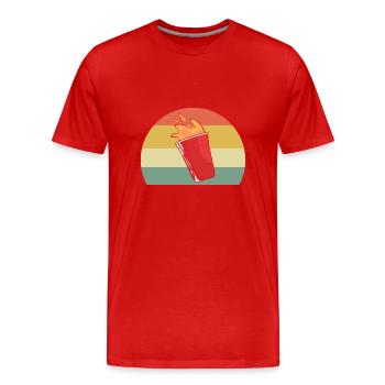 Beer Pong Beer Pong - T-shirt bio Premium Homme - rouge - Devant - Damien (186cm)