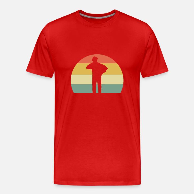 Akkordeon - Männer Premium Bio T-Shirt - Rot