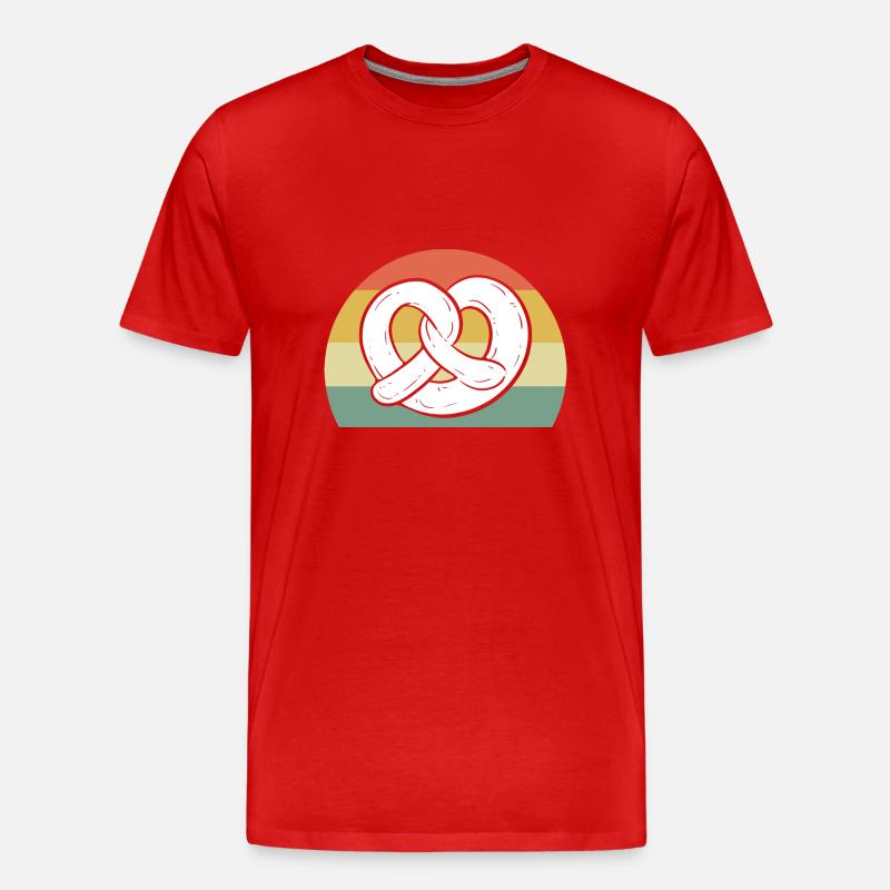 Brezel - Männer Premium Bio T-Shirt - Rot