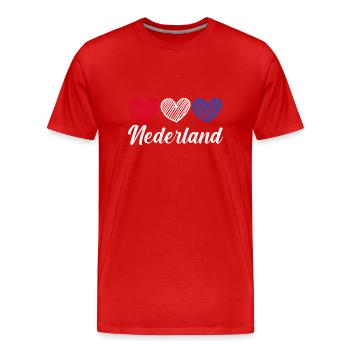 Pays-Bas Pays-Bas - T-shirt bio Premium Homme - rouge - Devant - Damien (186cm)
