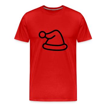 bonnet de noel - T-shirt bio Premium Homme - rouge - Devant - Damien (186cm)