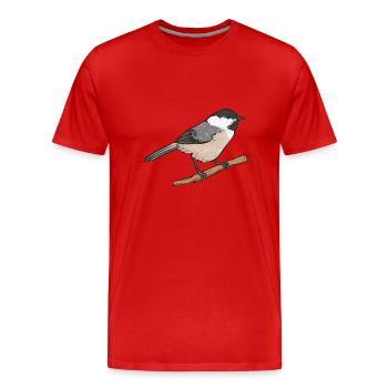 Observation des oiseaux mésanges - T-shirt bio Premium Homme - rouge - Devant - Damien (186cm)