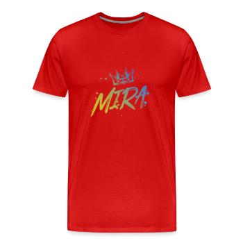 Mira - Men's Premium Organic T-Shirt - red - Front - Damien (186cm)