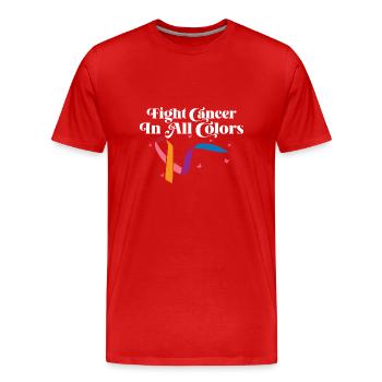 Soutenez le Mois de la sensibilisation au cancer Combattez le cancer - T-shirt bio Premium Homme - rouge - Devant - Damien (186cm)