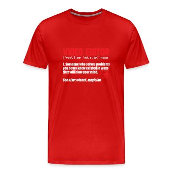 Monteur vidéo Cinéaste Vidéaste - T-shirt bio Premium Homme - rouge - Devant - Damien (186cm)